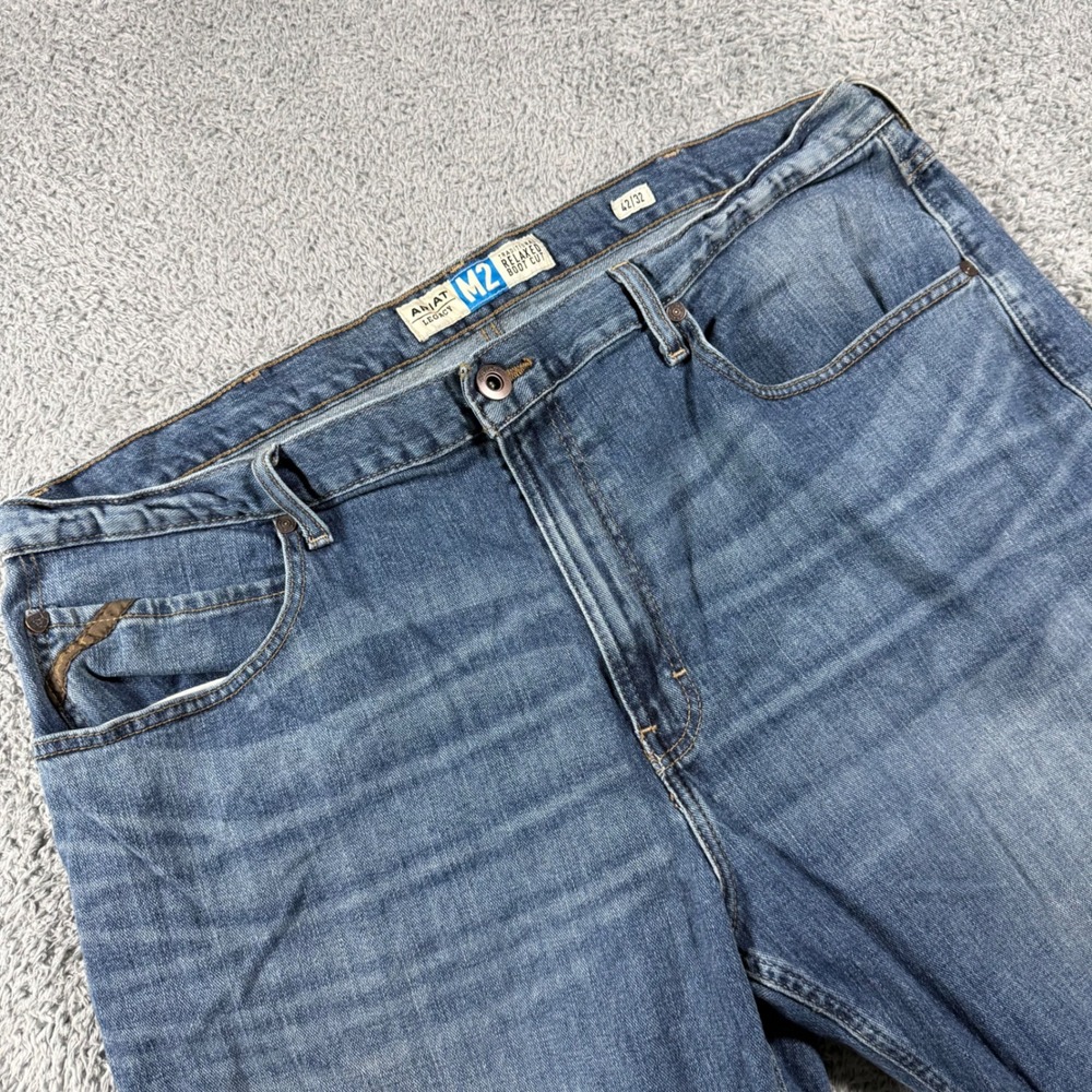 Ariat M2 Jeans Mens 42x32 Blue Relaxed Boot Cut Workwear Cowboy Western